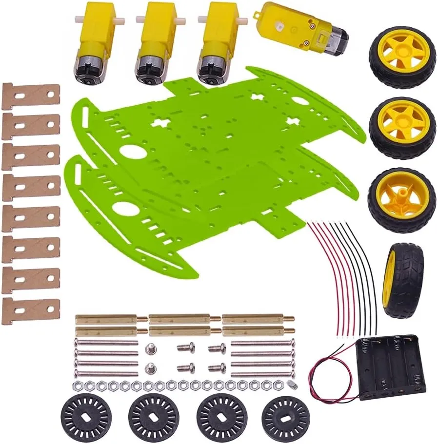 1 set Diy Smart Electronics 4WD Robot Smart Car Chassis Kit With Speed Encoder Available in a variety of colors - (Speed(RPM): blue)