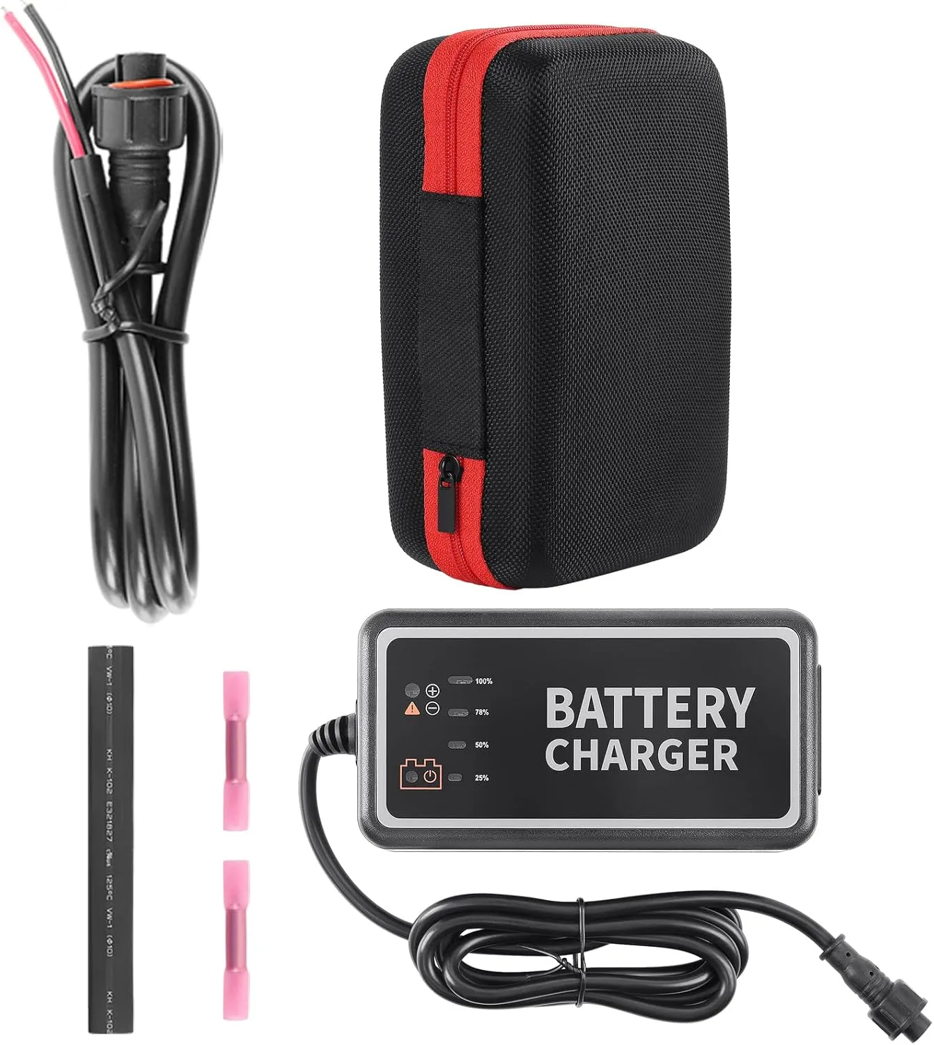 10Ah High-Capacity Fish Finder Battery and Charger Kit,Compact & Portable for Kayak,Compatible with GPS,Fish Finders,and Most 12V Electronics,with a Reusable Lifespan of at Least 5 Years