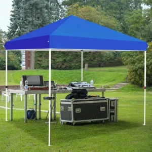 10x10 ft Slant Leg Canopy w/Wheeled Bag Blue top Color in150D Oxford