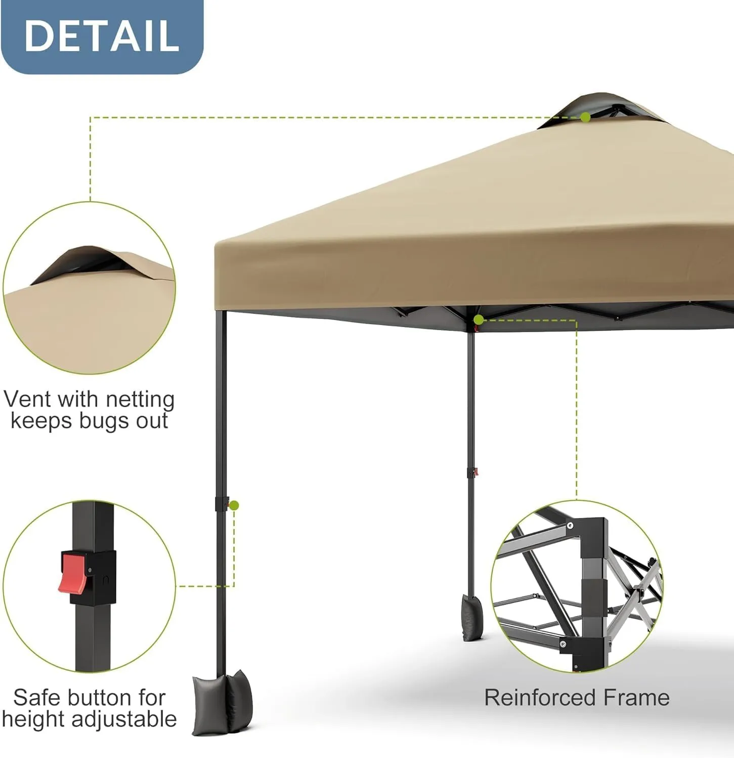 10'x10' Outdoor Canopy Tent with Sidewall, Easy Pop Up with Vented Roof, Outdoor Sun Shade for Garden Commercial Party, Portable Instant Camping Beach Tents