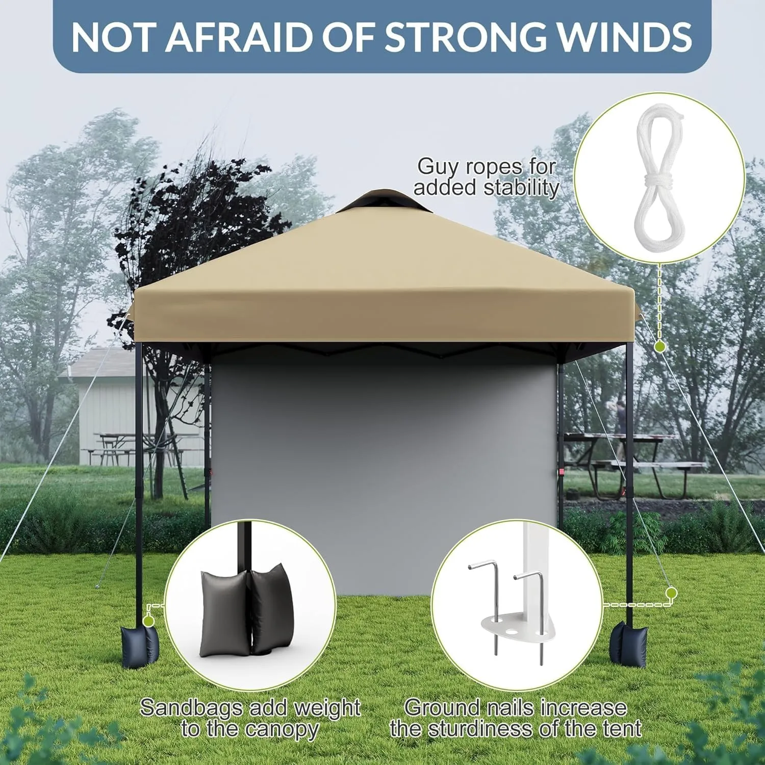 10'x10' Outdoor Canopy Tent with Sidewall, Easy Pop Up with Vented Roof, Outdoor Sun Shade for Garden Commercial Party, Portable Instant Camping Beach Tents