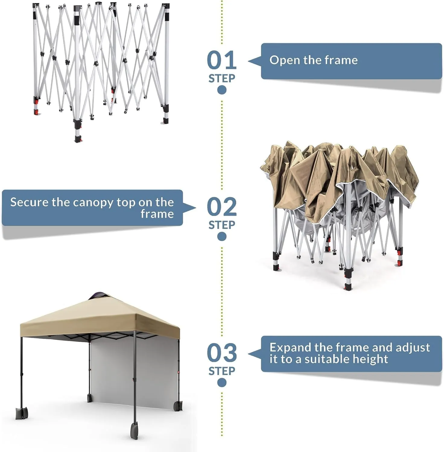 10'x10' Outdoor Canopy Tent with Sidewall, Easy Pop Up with Vented Roof, Outdoor Sun Shade for Garden Commercial Party, Portable Instant Camping Beach Tents