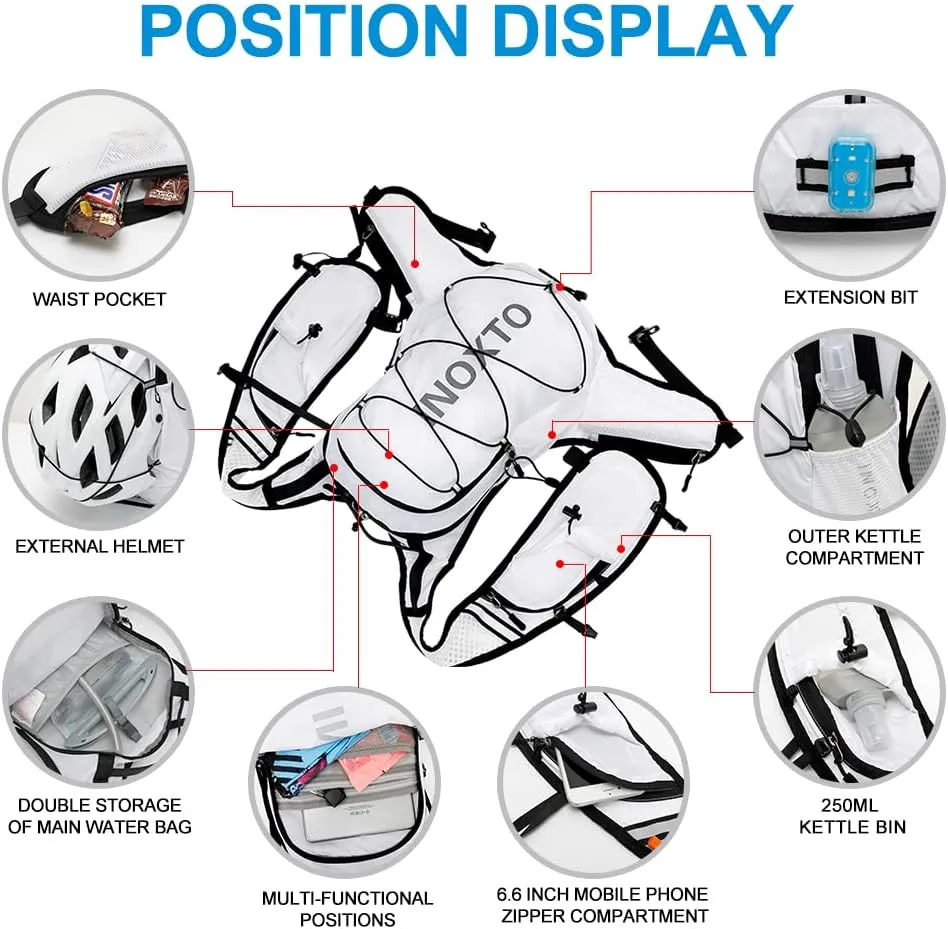 12L Hydration Backpack with 2L Leakproof Water Bladder, Water Backpack Vest, Lightweight Hydration Pack for Cycling Biking Motocross Climbing Trail Running
