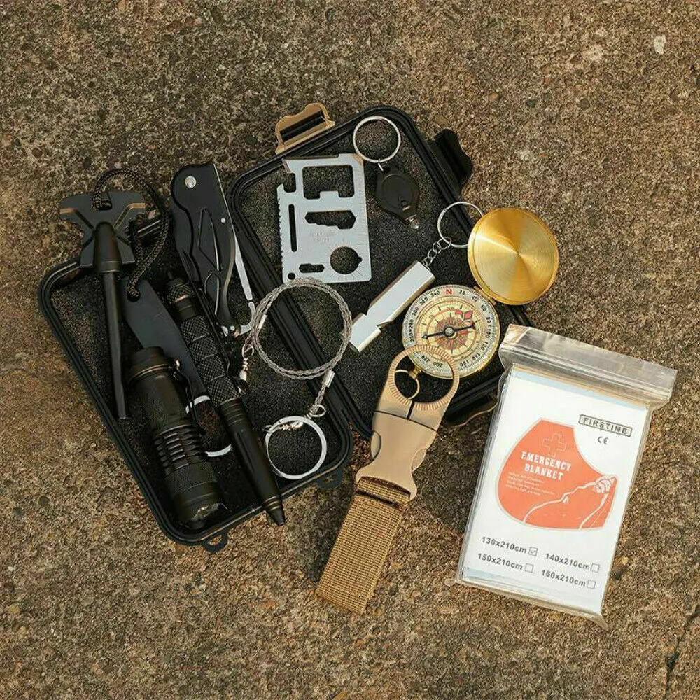 14-in-1 Outdoor Emergency Survival Kit – Compact Tactical Gear Set for Camping, Hiking & Emergency Preparedness