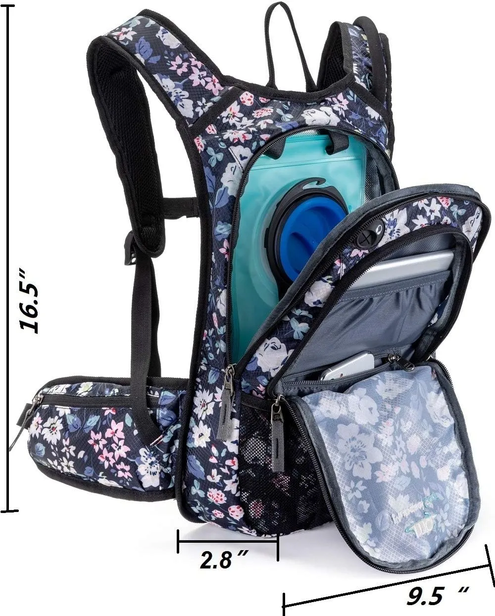 15L Insulated Hydration Backpack Pack with 2L Water Bladder Lightweight Hiking Backpack Bag for Women Men Daypack for Hiking Running Festival Camping Biking