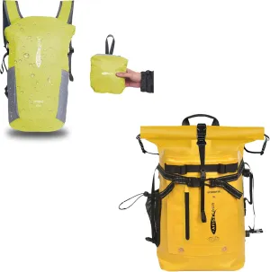 15L Ultralight Waterproof Hiking Backpack and 35L Waterproof Backpack, Heavy Duty Roll-Top Floating Dry Bag Backpack