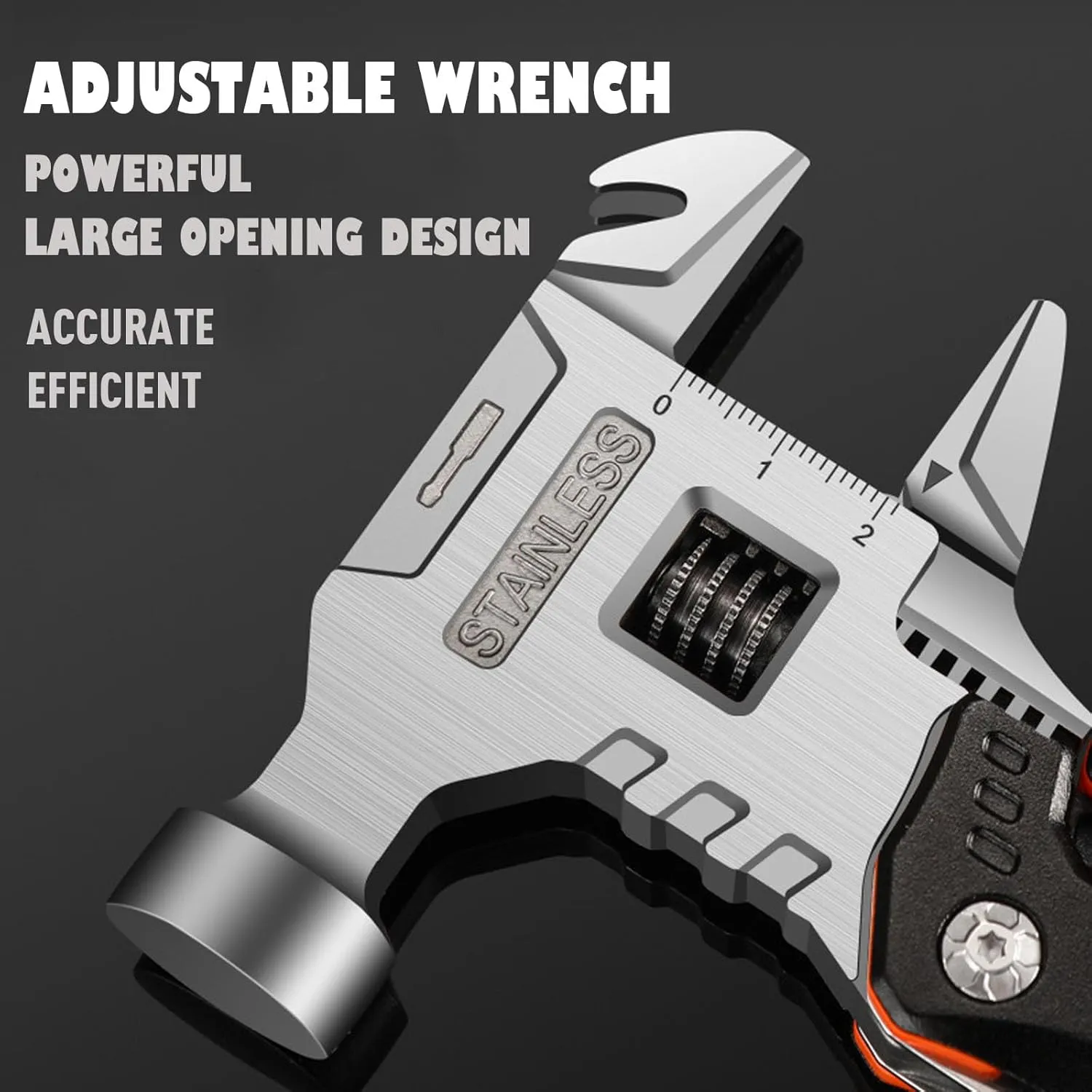 17 IN 1 Adjustable Wrench Multitool Hammer, All-in-One Survival Camping Multi Tool, Hiking, and Everyday Use(Black)