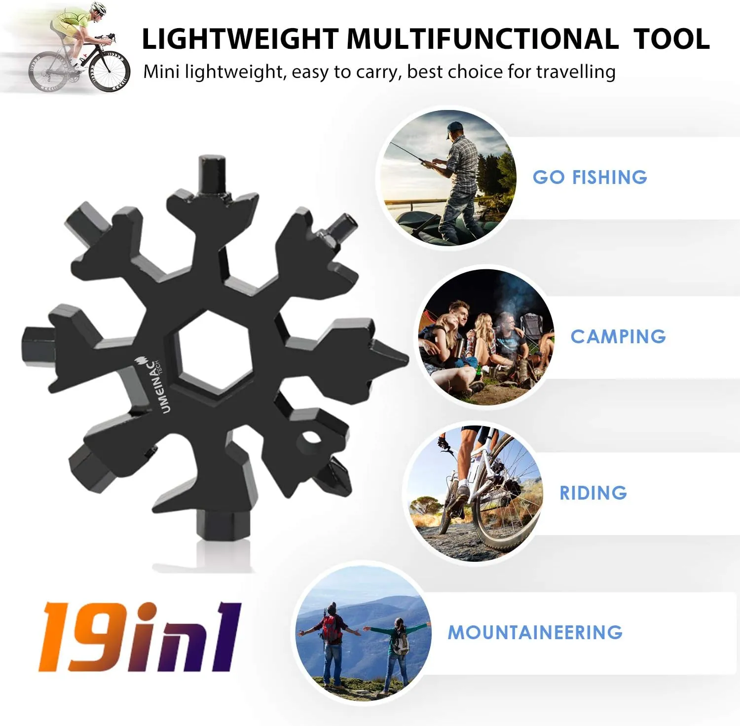 19 in 1 Snowflake Multi Tool Keychain Multitool, Keychain Tools Multi-Tool Snowflake Screwdriver Wrench Tool Gadgets Mini Pocket Tools For Men