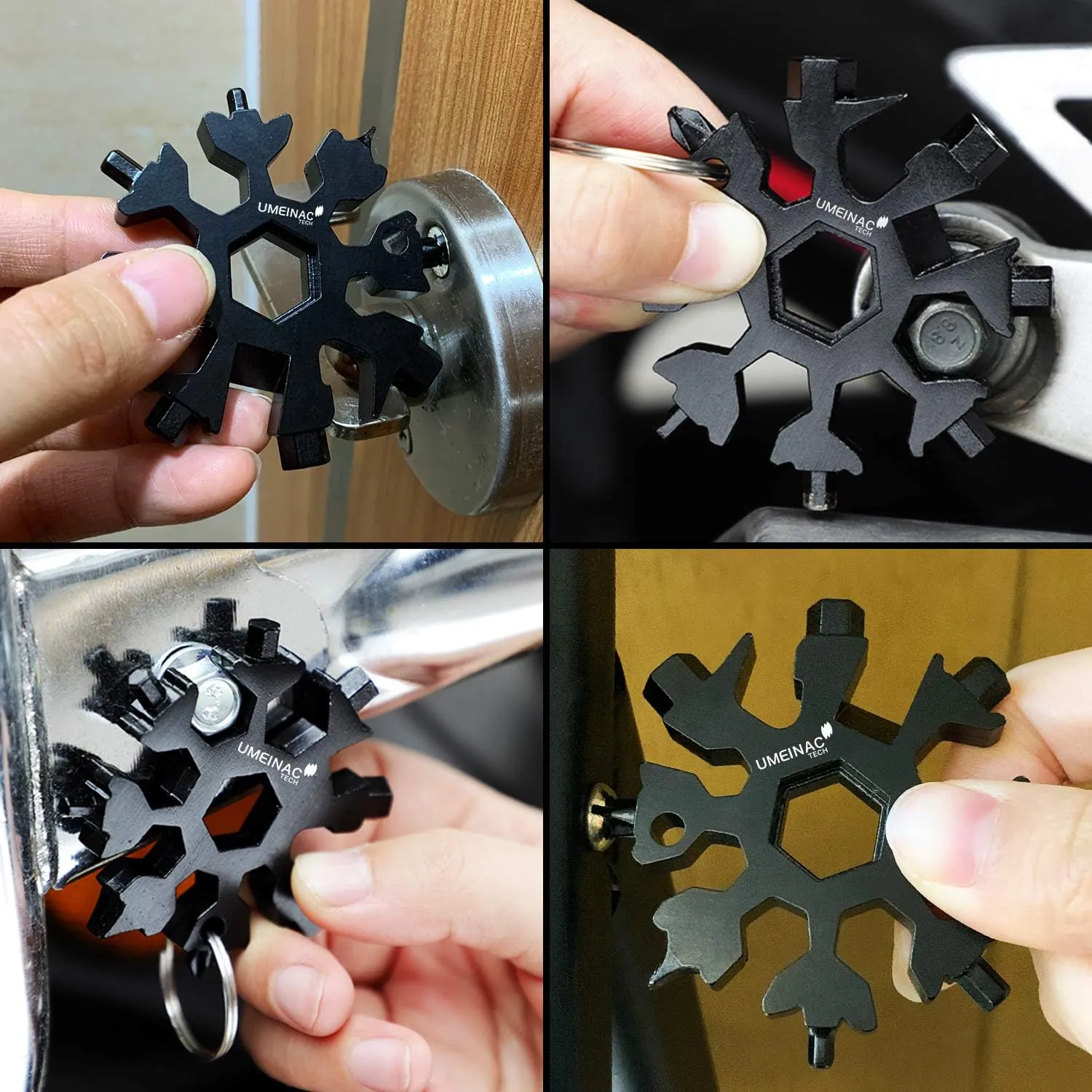 19 in 1 Snowflake Multi Tool Keychain Multitool, Keychain Tools Multi-Tool Snowflake Screwdriver Wrench Tool Gadgets Mini Pocket Tools For Men