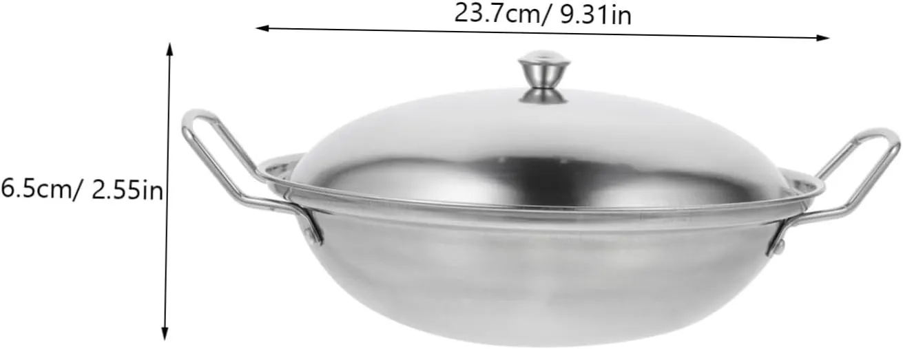 1set Lidded Cooking Pot Thick Induction-ready Dry Pan for Home Kitchen Household Cookware Binaural Handles Easy to Clean Stockpot for Gas Electric Stoves