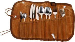 1set Multi-function Utensil Kit for Camping Picnics Stainless Steel Cutlery Set with Tool Organizer Bag Travel- Essentials for Outdoor Adventures