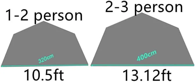 2-4 Person Teepee Mat Half Mat for Teepee Tent 13 FT 210D (Black, 13.12 FT for 2-3 ERSON)