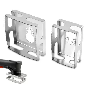 2 Pack Rectangle and Square Slot Cutter, Stainless Steel Socket Slot Cutter Drywall Oscillating Tool Cutting One Step in Place for Drywall, Plastic Metal, Wood, Square Slot Cutter for Electrical Boxes