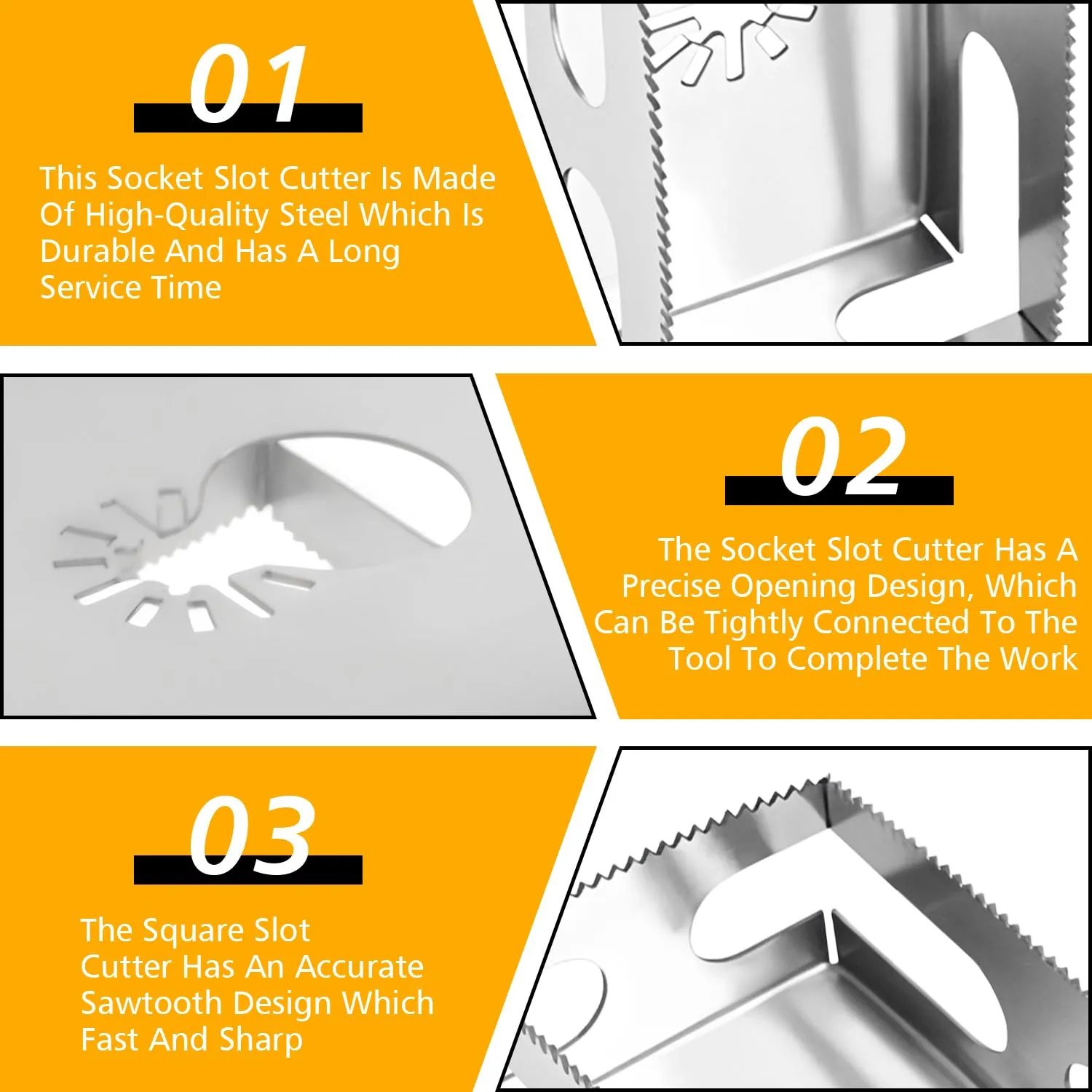 2 Pack Rectangle and Square Slot Cutter, Stainless Steel Socket Slot Cutter Drywall Oscillating Tool Cutting One Step in Place for Drywall, Plastic Metal, Wood, Square Slot Cutter for Electrical Boxes