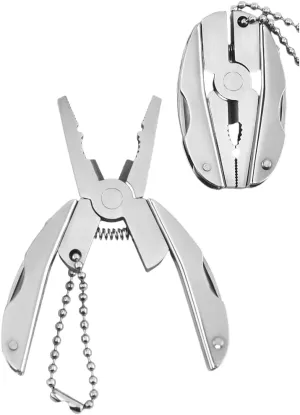 (2 PCS) Stainless steel 420 mini portable adjustable wrench for outdoor use, camping multipurpose tool, folded size 1.9 * 1.1 in (5 * 3 cm), comes with a storage bag, a gift for boys.