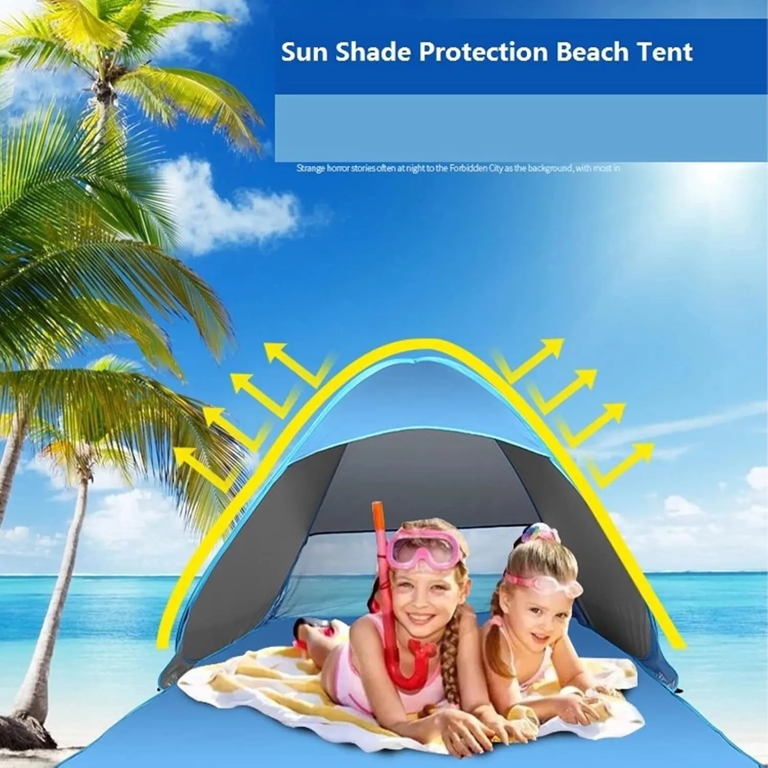 2 Person Beach Tent Automatic Instant Pop Up Tent Lightweight UV Protection Camping Tent Sun Shelter Survival Gear with Package Bag