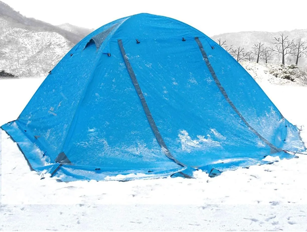 2 Person Camping Tent Lightweight Windproof 2 Doors Easy Setup Double Layer Outdoor Tent for Family Hunting Hiking Mountaineering Travel
