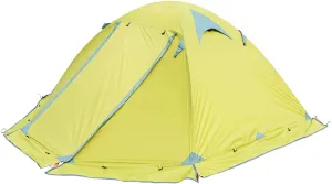 2 Person Camping Tent Lightweight Windproof 2 Doors Easy Setup Double Layer Outdoor Tent for Family Hunting Hiking Mountaineering Travel