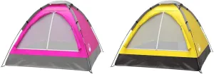 2 Person Dome Tent Bundle - Pink & Yellow - by Wakeman Outdoors