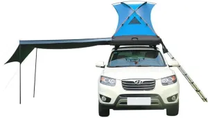 2 Person Inflatable Car Roof Top Tent with Pump and Awning, 4 Season Camping Dome Roof Top Tent for SUV, Truck and Universal Car Tent, Easy Setup