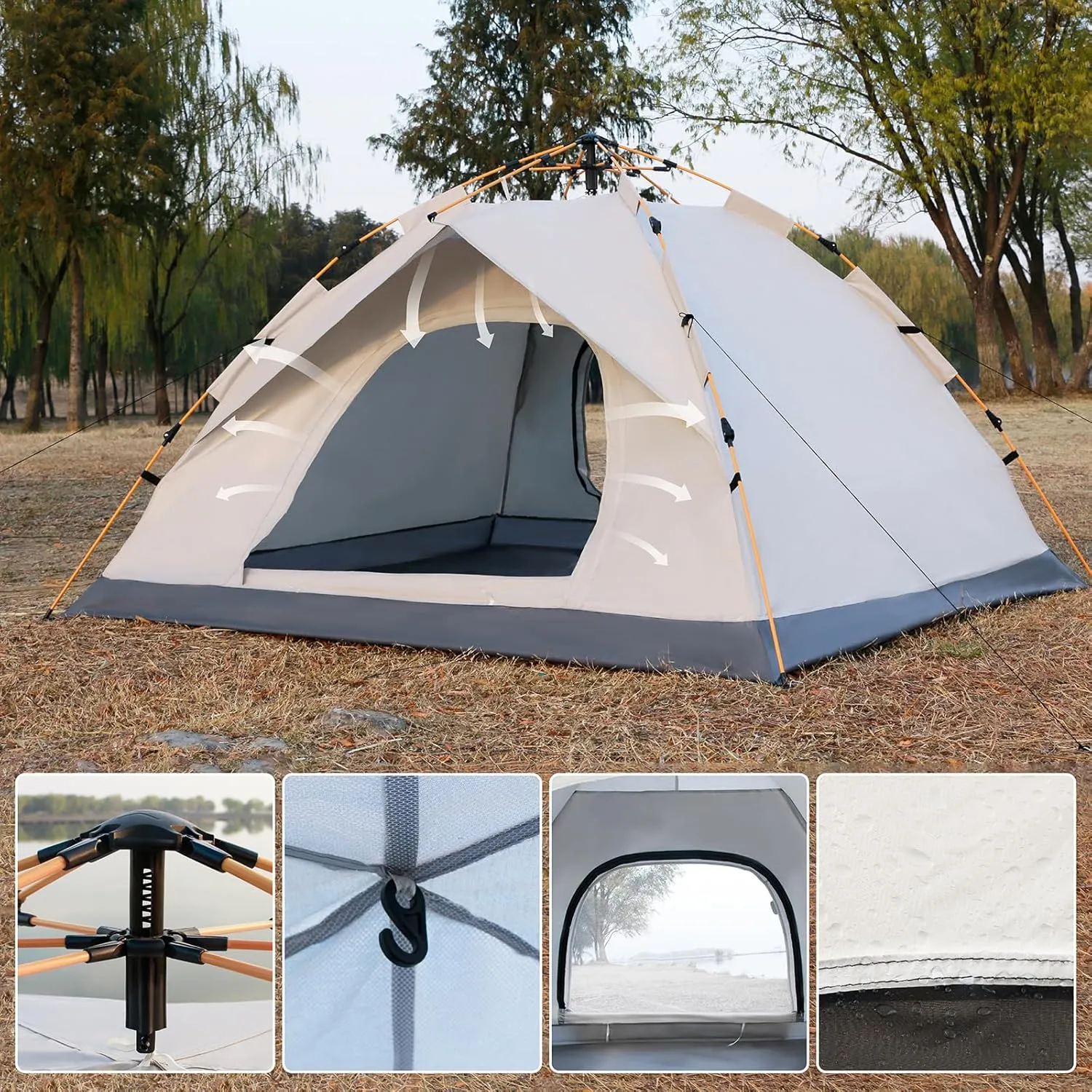 2 Person Windproof Oxford Tent Easy Setup Backpacking Tent for Camping, Hiking, Traveling