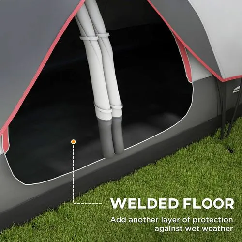 2-Room Camping Tent - Waterproof Rainfly & Screen Panels