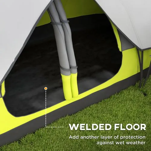 2-Room Camping Tent - Waterproof Rainfly & Screen Panels