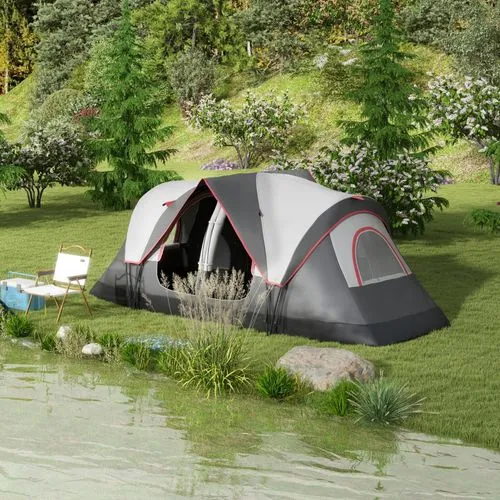 2-Room Camping Tent - Waterproof Rainfly & Screen Panels