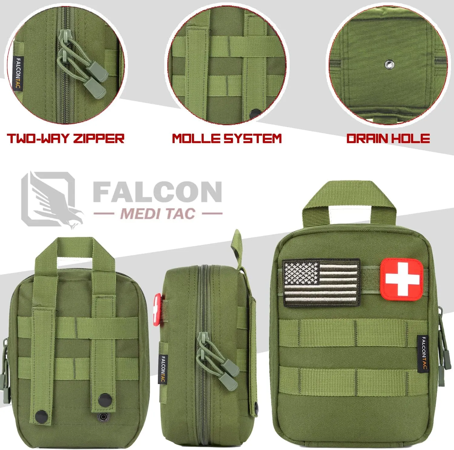 200 Pieces First Aid Kit IFAK Survival Kit Molle System Compatible Pouch, Emergency Kit Gift for Men, Dad, Husband, for Outdoor, Camping, Hunting, Hiking, Home, Earthquake, Disasters
