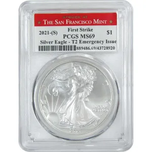 2021 (S) Type 2 American Silver Eagle MS 69 PCGS First Strike