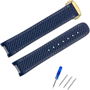 20mm Waterproof Rubber Watch Strap Accessories For Omega Seamaster 300 220/210 Series Watch Silicone Strap Men
