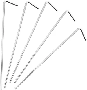 20Pcs Heavy Duty Iron Tent Stakes for Camping Durable Ground Pegs with Shaped Hook for Canopy Tarp and All Outdoor Venues Wind Resistant and Reusable
