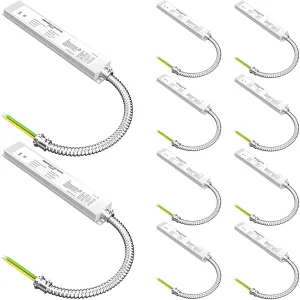 20W LED Emergency Backup Driver, 100-347V AC 175V DC, Rechargeable UL Listed Dimmable Backup Battery, Emergency Time Over 90 Minutes Suit for LED troffer, Linear Light, Panel Light (10-Pack)