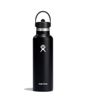 21 Oz Standard With Flex Straw Cap Black