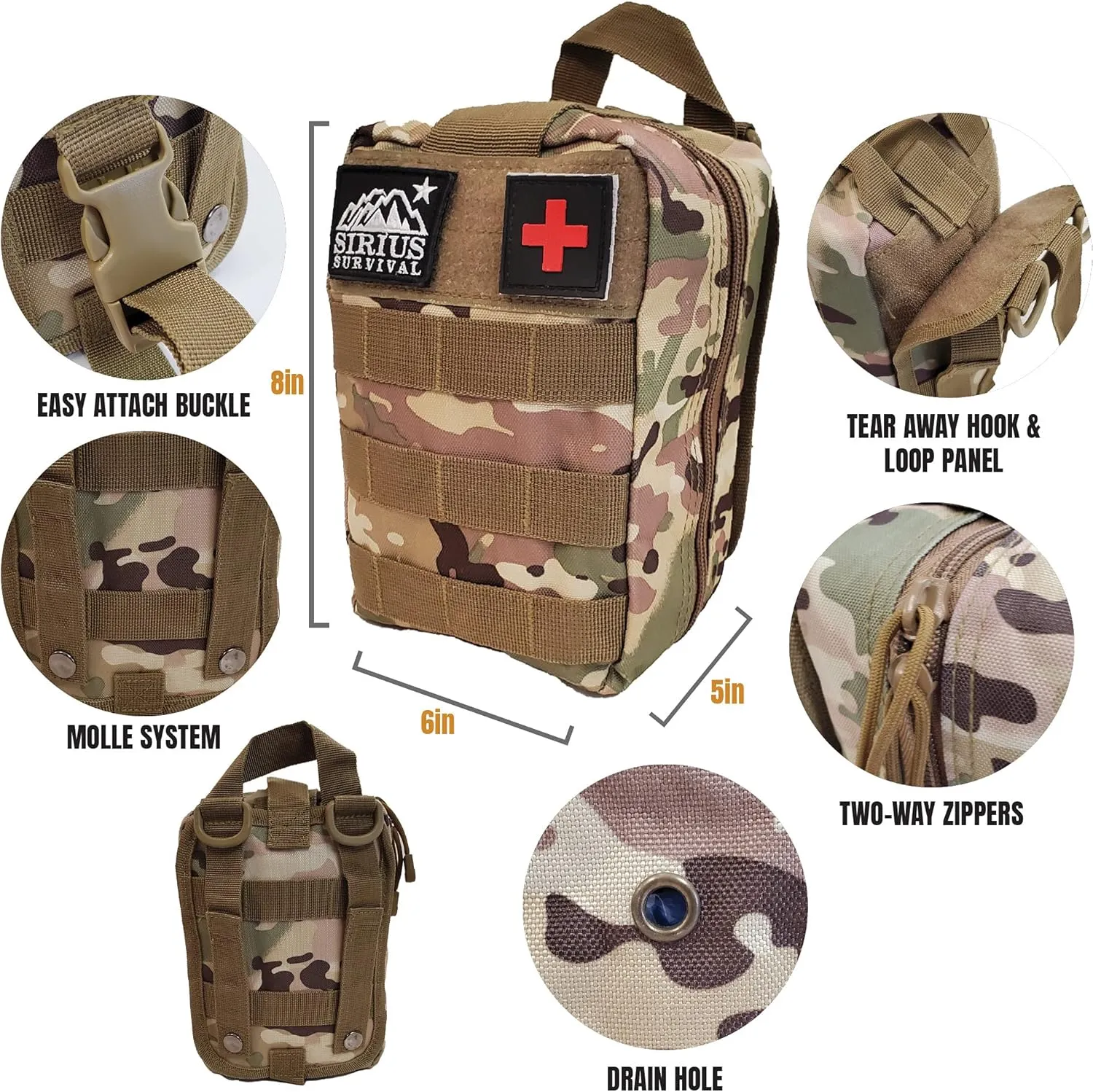 250-Piece Premium MOLLE Survival Kit – Tactical Gear & First Aid for Camping, Hiking, Fishing, and Hunting – Great Christmas & Birthday Gifts for Men, Husband, Dad, Boyfriend