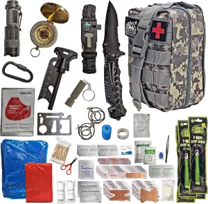 250-Piece Premium MOLLE Survival Kit – Tactical Gear & First Aid for Camping, Hiking, Fishing, and Hunting – Great Christmas & Birthday Gifts for Men, Husband, Dad, Boyfriend