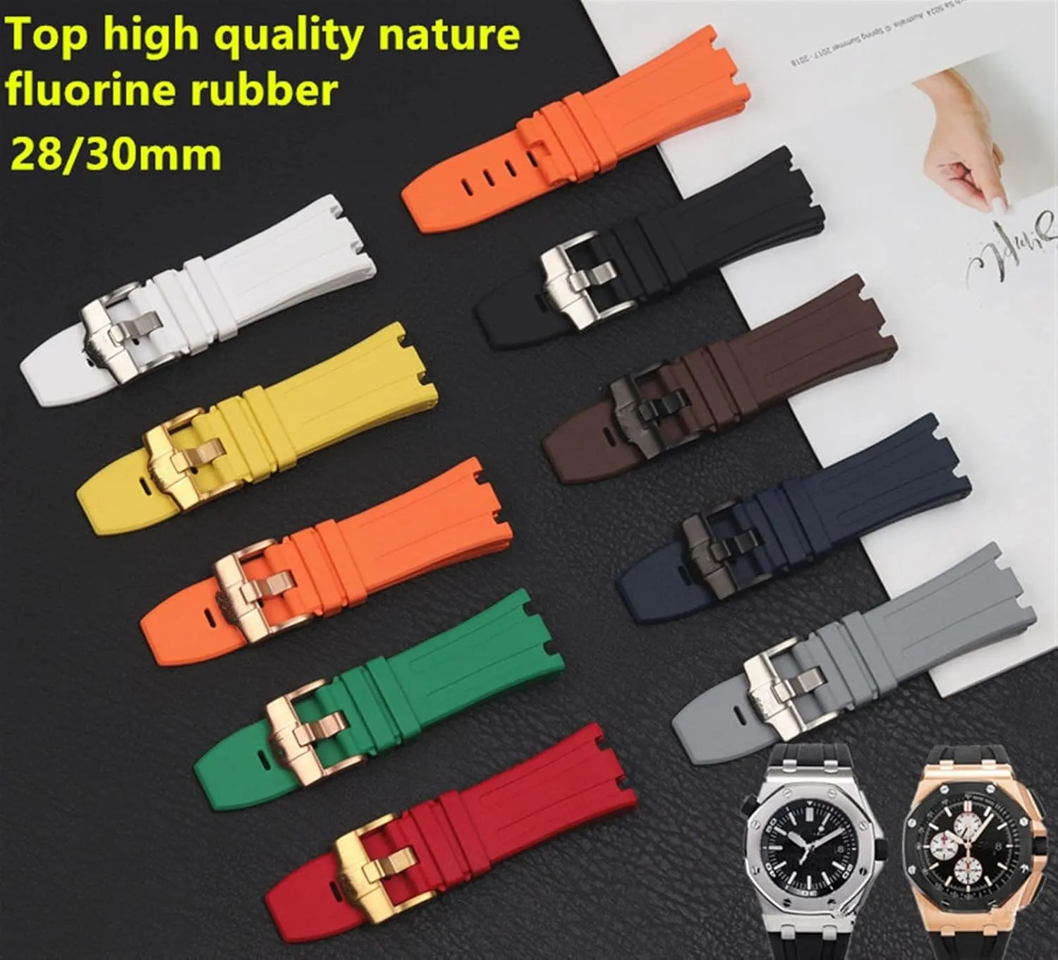 28mm nature fluorine rubber silicone Watchband Watch Band For AP strap for Audemars And Piguet belt15703 15710 15706