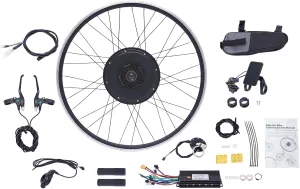 28"/29" Electric Bicycle Conversion Kit, 48V 1000W 700C Front Wheel E-Bike Motor Kit Cycling Hub Brushless Gearless Motor Aluminum Alloy w/Display for 28"/29" 700C Front Wheel of Bicycle