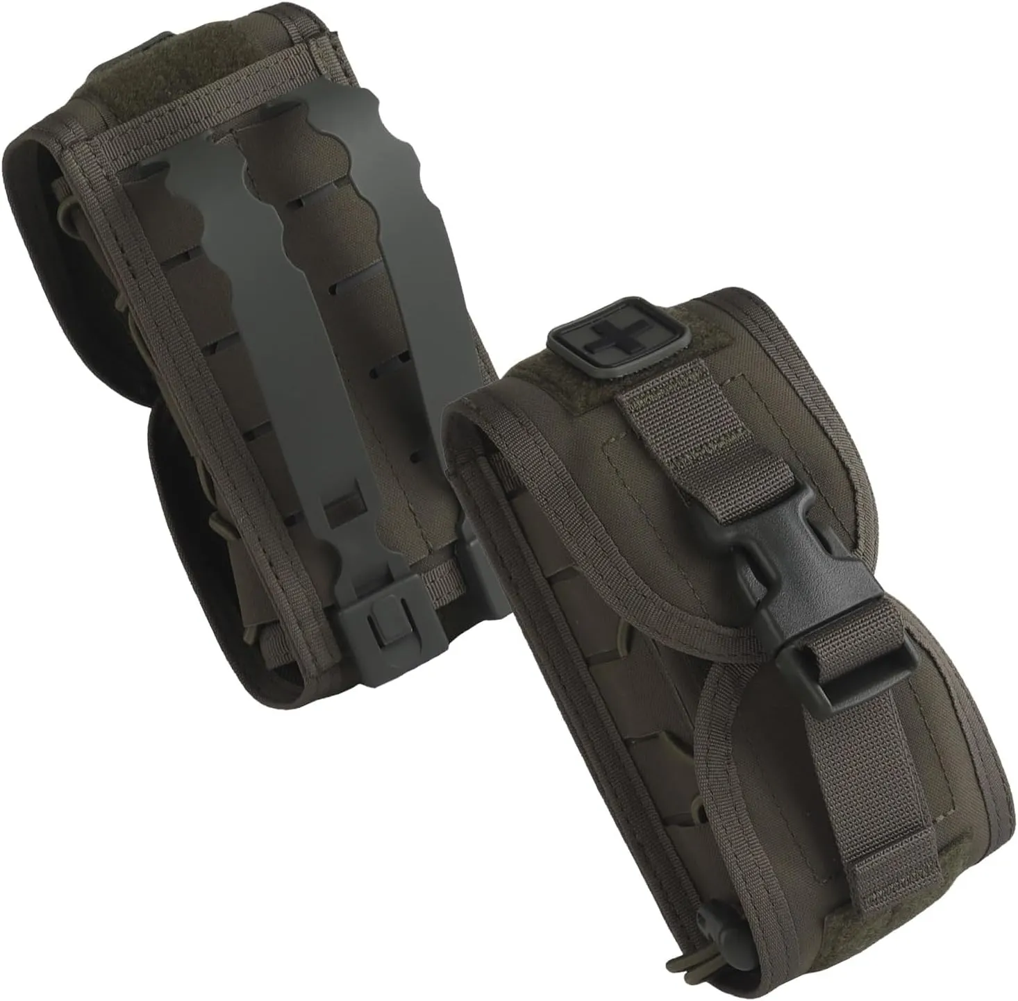 2pack Tactical Medical Kit First Aid Kit, Multi-Purpose Molle Pouch Holder, Portable Multifunctional Pouch Emergency Bag(Green)