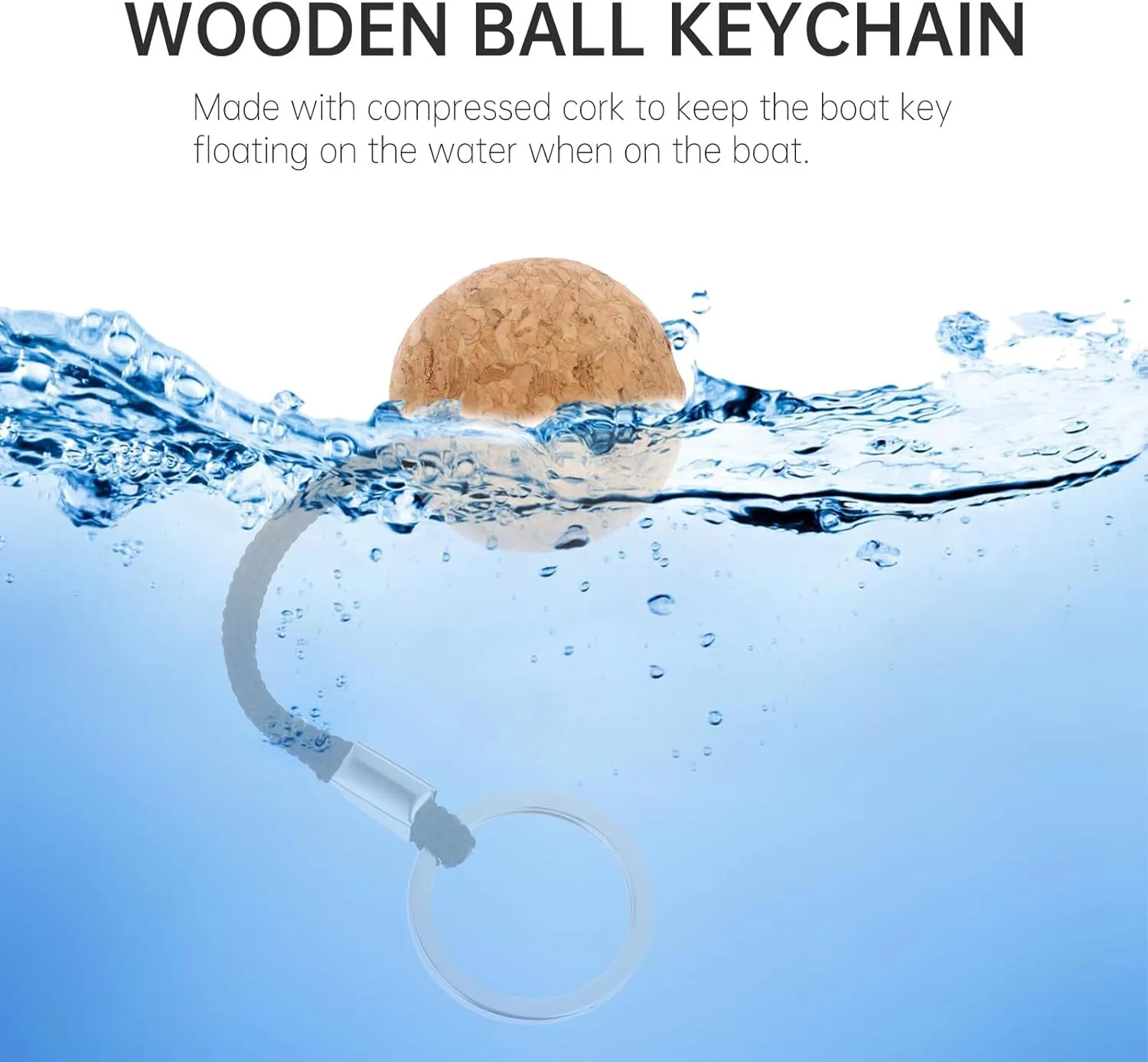 2pcs Cork Float Circle Key Ring Keychain for Keys Fishing Keychain Foam Floating Keychain Boating
