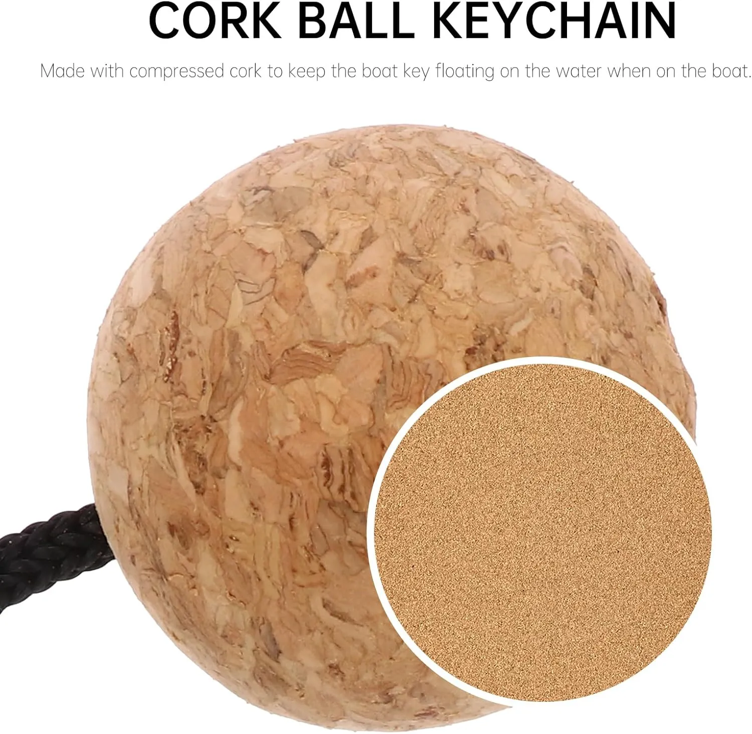 2pcs Cork Float Circle Key Ring Keychain for Keys Fishing Keychain Foam Floating Keychain Boating