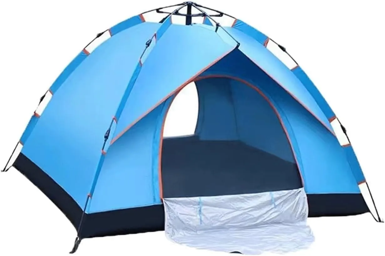 3-4 Person Automatic Pop Up Tent For Camping, Portable Instant Tent, Camping Gear Rainproof Camping Tent With Carrying Bag, Lightweight Outdoor Tent, For Camping, Hiking, Beach Or Mountaineering ( Col