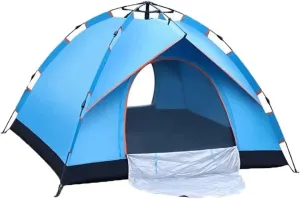 3-4 Person Automatic Pop Up Tent For Camping, Portable Instant Tent, Camping Gear Rainproof Camping Tent With Carrying Bag, Lightweight Outdoor Tent, For Camping, Hiking, Beach Or Mountaineering ( Col