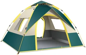 3-4 Person Pop Up Camping Tent, Automatic Instant Setup, Waterproof Lightweight Dome Tent with 2 Doors & 2 Windows for Family, 4 Season Use, Easy Setup