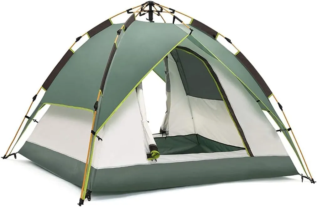 3-Person, 4-Person Automatic Tent, Waterproof Portable Dome Tents, for Hiking Camping Outdoor, Dark Green