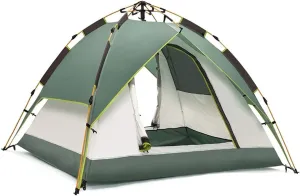 3-Person, 4-Person Automatic Tent, Waterproof Portable Dome Tents, for Hiking Camping Outdoor, Dark Green