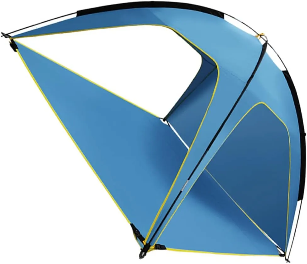 3-Sided Ventilated Tent Quick Opening Camping Shelter Large Family Tent for Outdoor Travel Beach Rain Cover Black
