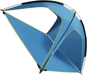 3-Sided Ventilated Tent Quick Opening Camping Shelter Large Family Tent for Outdoor Travel Beach Rain Cover Black