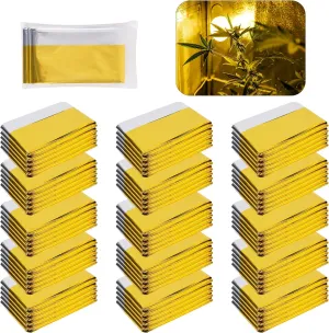 30 Pack High Reflective Mylar Sheets Plant Growth Mylar Films Garden Greenhouse Covering Foil Sheets for First Aid Blanket Growth Room Camera Reflector Simple Tent Outdoor Emergency(Gold,83x51 Inch)