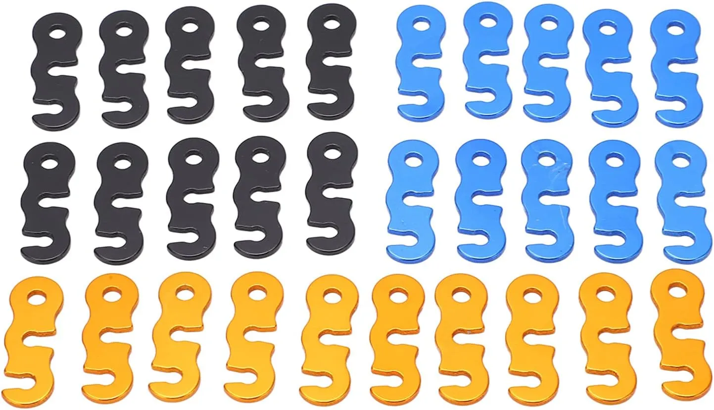 30pcs Aluminum Alloy Tent Rope Adjusters | Secure Grip Guyline Cord Tensioners for Camping/Hiking/Outdoor | 4.3cm Lightweight Sturdy Tent Accessories
